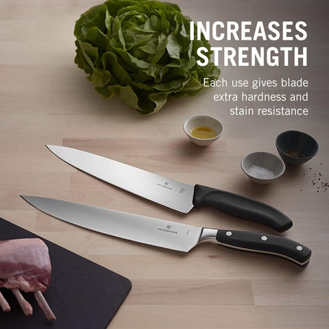 Victorinox Swiss quality since 1884, lifetime guarantee on this honing steel.
