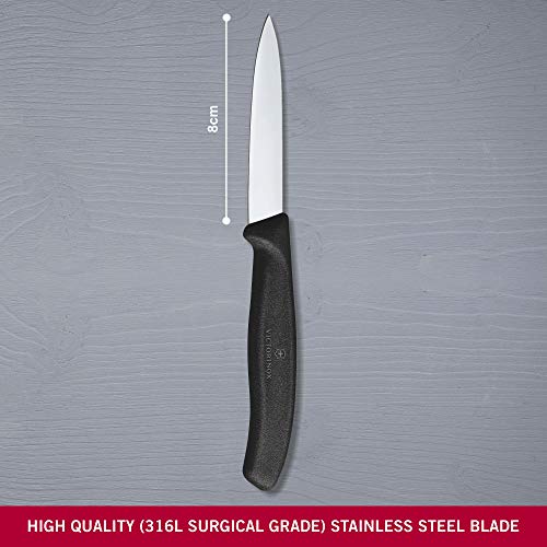 Victorinox VIC-6.7603 blade close-up highlights sharp spear point for precise peeling.