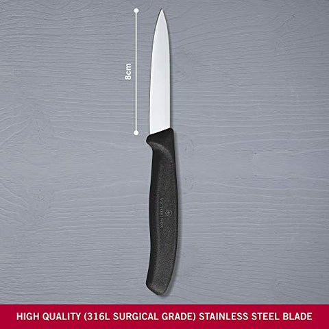 Victorinox VIC-6.7603 blade close-up highlights sharp spear point for precise peeling.