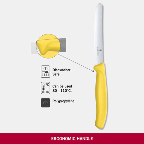 Victorinox VIC-6.7836.L118 yellow handle detail, comfortable grip for extended use
