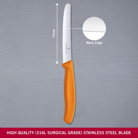 Victorinox VIC-6.7836.L119 orange handle closeup emphasizing comfortable grip.