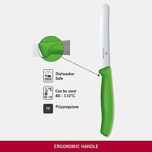 Victorinox Swiss Classic wavy edge tomato knife shows rimming small produce