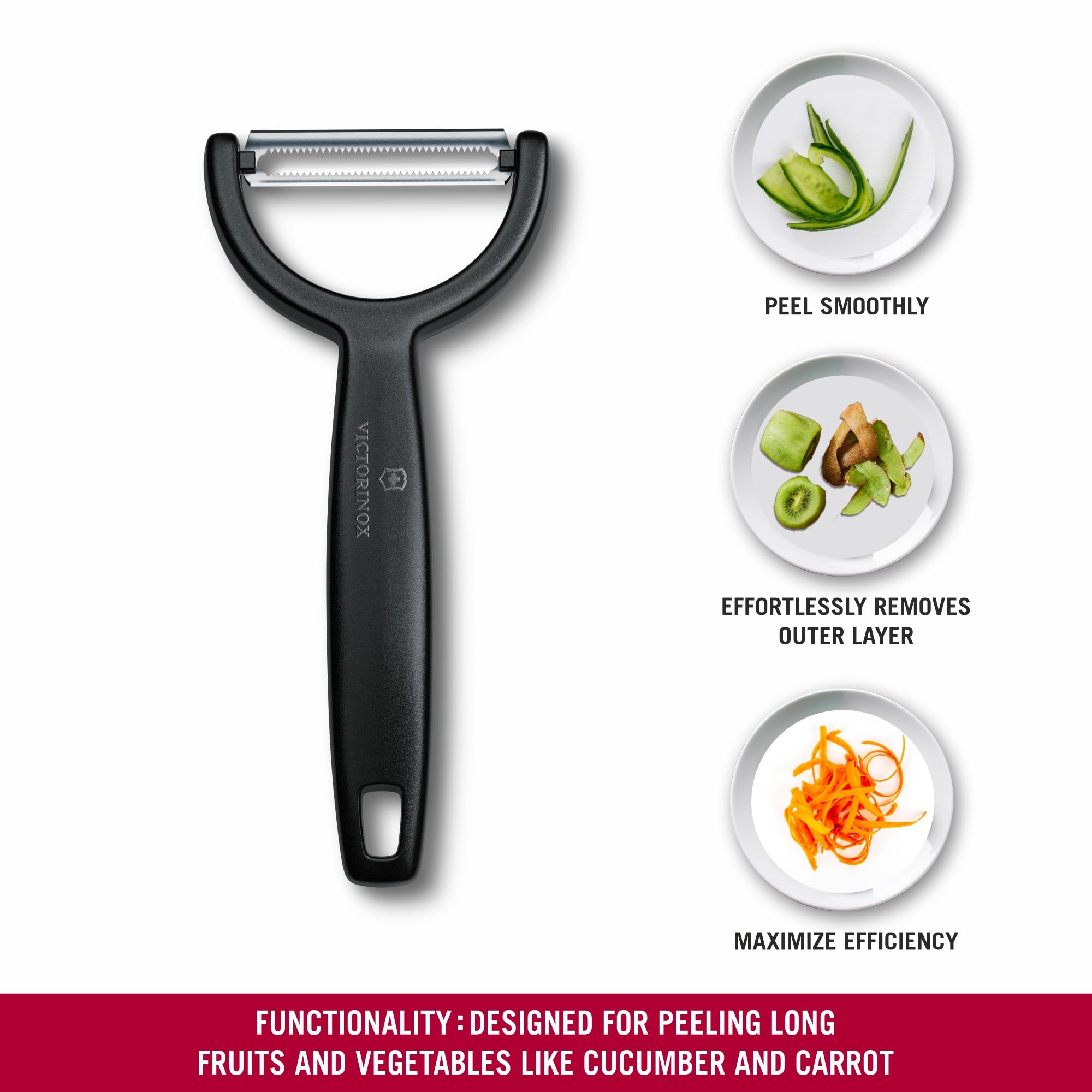 Victorinox Ypso Peeler black sleek handle for comfortable grip