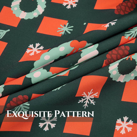 VidaFete Christmas Round Tablecloth with pinecones pattern pairs with greenery for holiday parties.