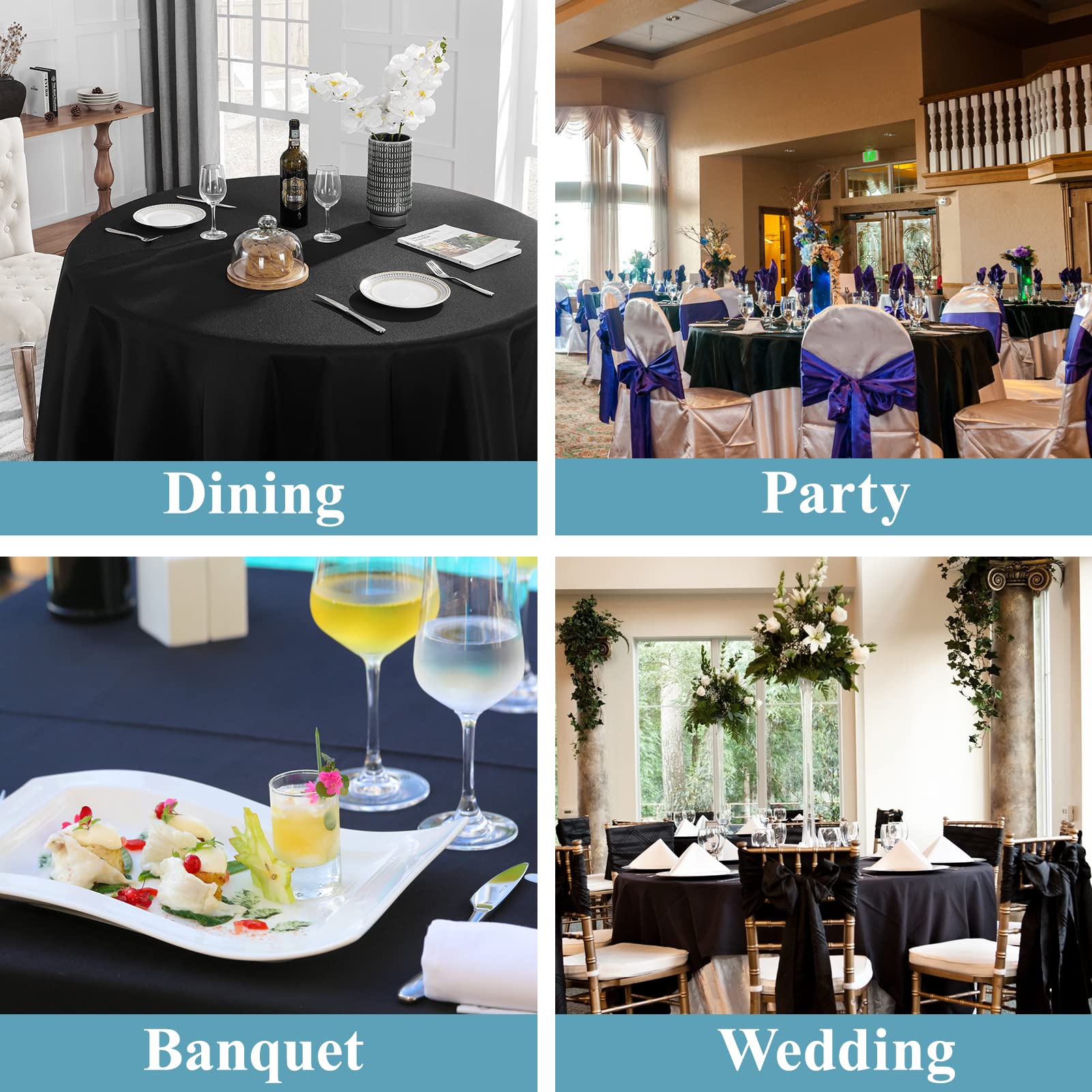 VidaFete durable, stain-resistant polyester tablecloth stays neat across multiple events.