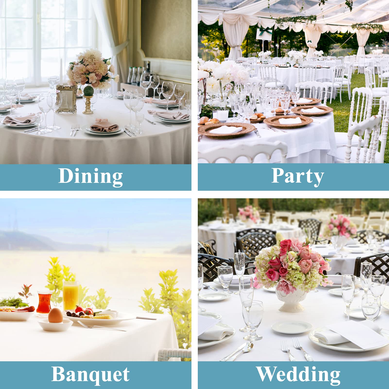 VidaFete indoor-outdoor dining setup with white cover for versatility.