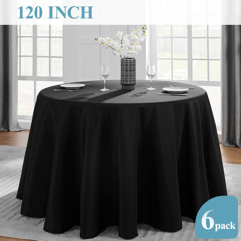 VidaFete outdoor round tablecloth in black suitable for picnics and barbecues.