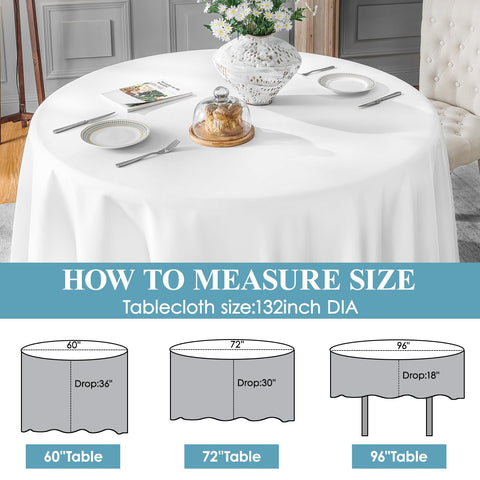 VidaFete 132-inch round tablecloth enhances weddings and celebrations