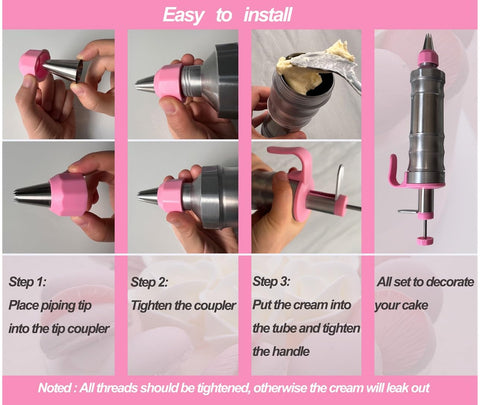 VIEASST cake decorating kit with easy-fill syringe for beginners