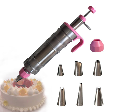 VIEASST dessert decorating syringe set for precise icing on cakes and cookies