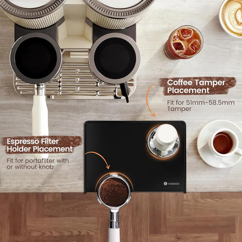 Coffee station organization pad keeps the area tidy