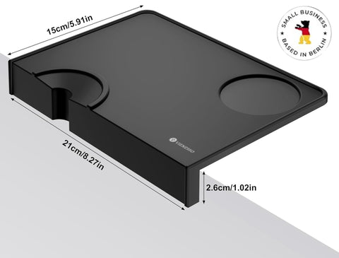 Easy-clean tamping mat stays ready for the next shot