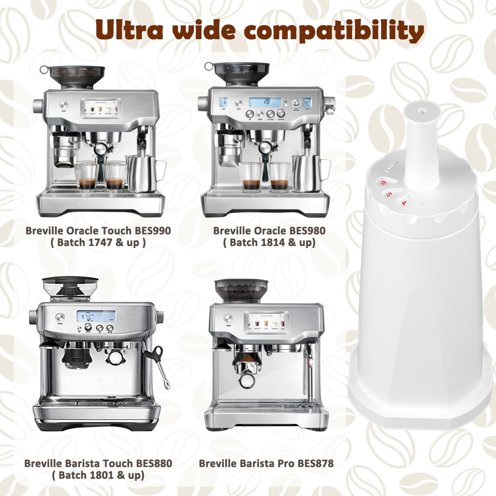 VIEWALL replacement water filter for Breville Barista Touch delivers improved water quality for smoother espresso.