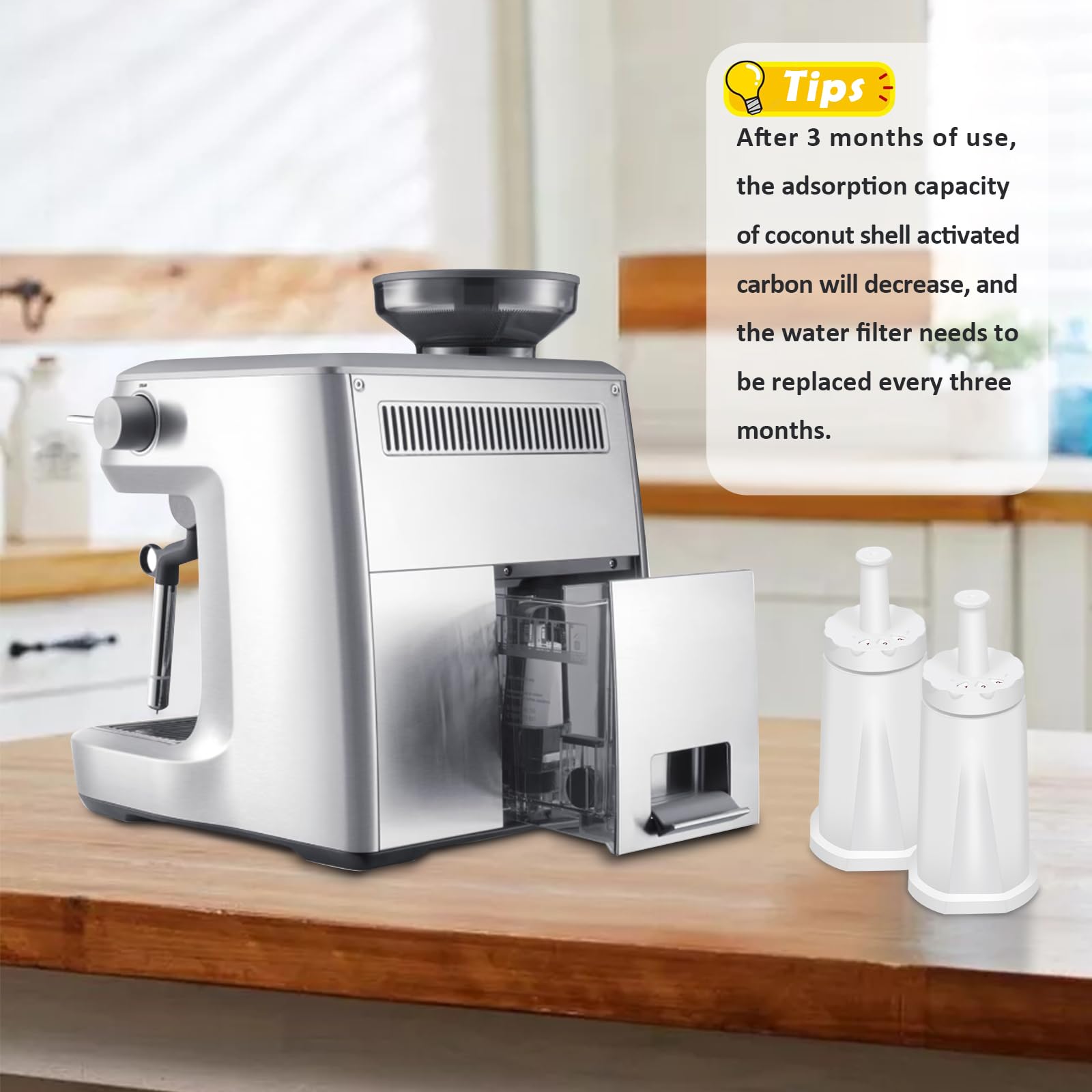 VIEWALL replacement water filter for Breville Dual Boiler reduces scale buildup and improves performance.