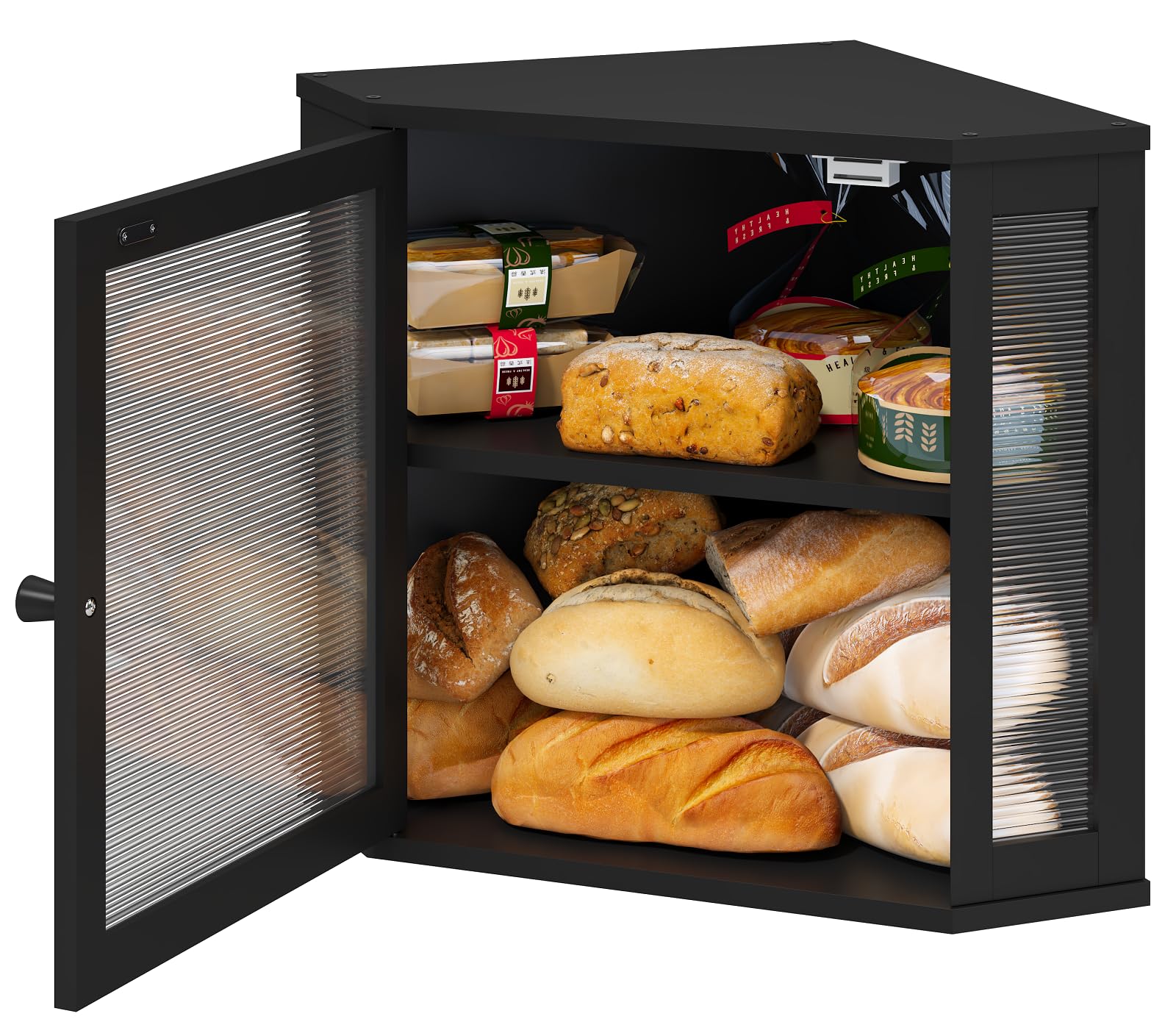 Viewcare acrylic wavy door panel provides privacy while viewing contents.