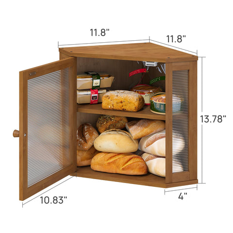 Viewcare bamboo bread box acrylic panel emphasizing privacy and style of the door