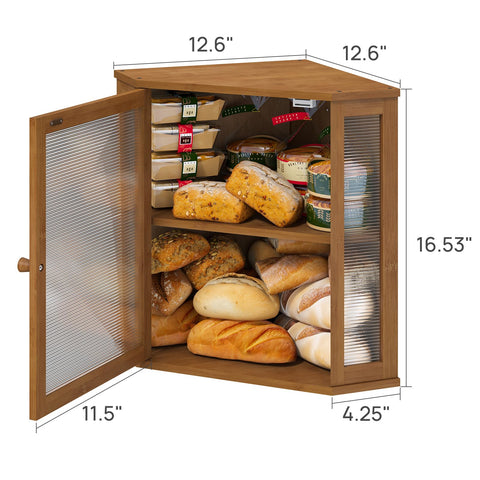 Viewcare bread box on kitchen counter set for daily use.