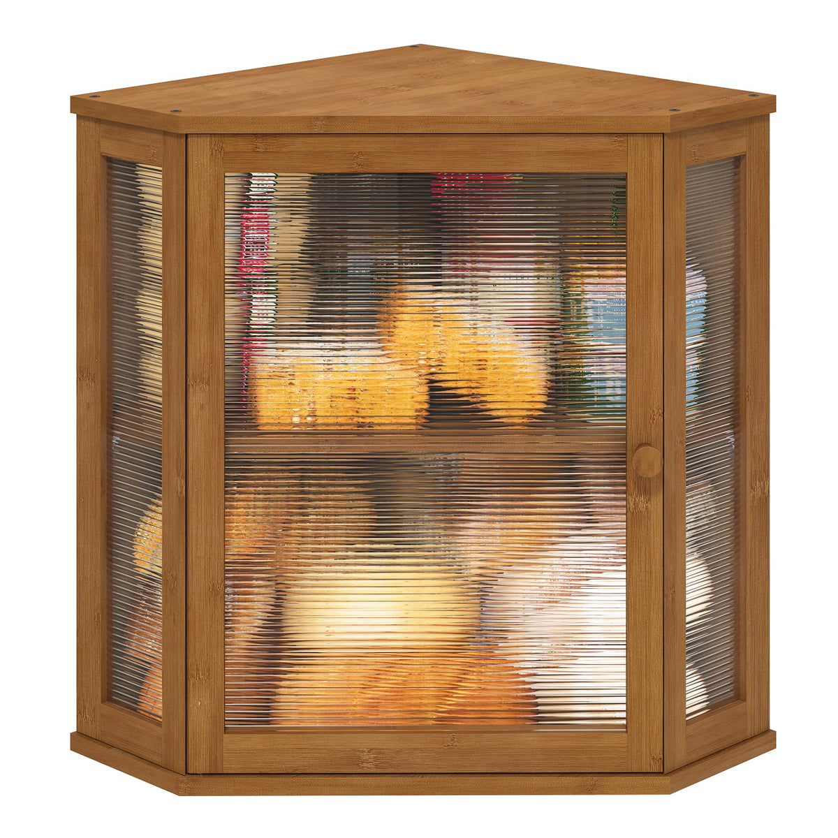 Viewcare corner bread box front view showing two-tier capacity for multiple loaves.