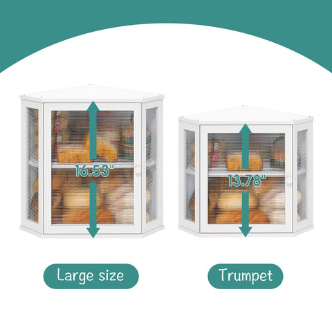 Viewcare corner bread box fits white kitchen decor