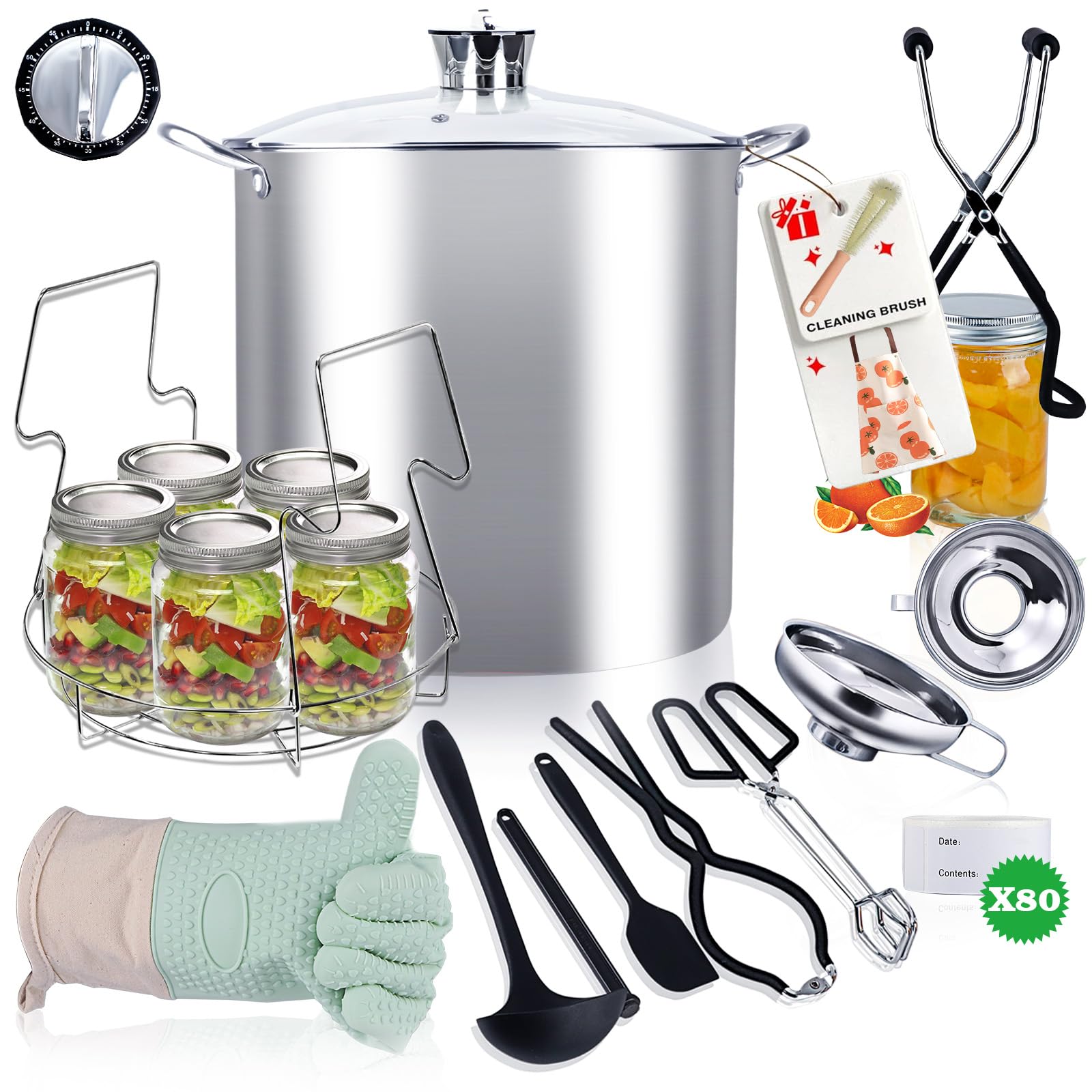 Vigamimn canning pot with rack for even heat in water bath canning