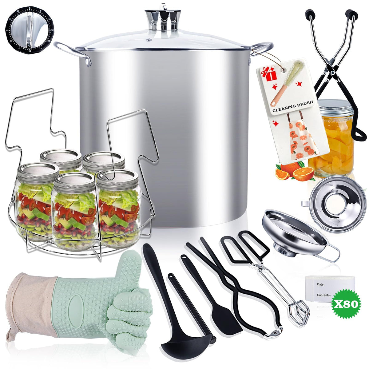 Vigamimn canning pot with rack for even heat in water bath canning