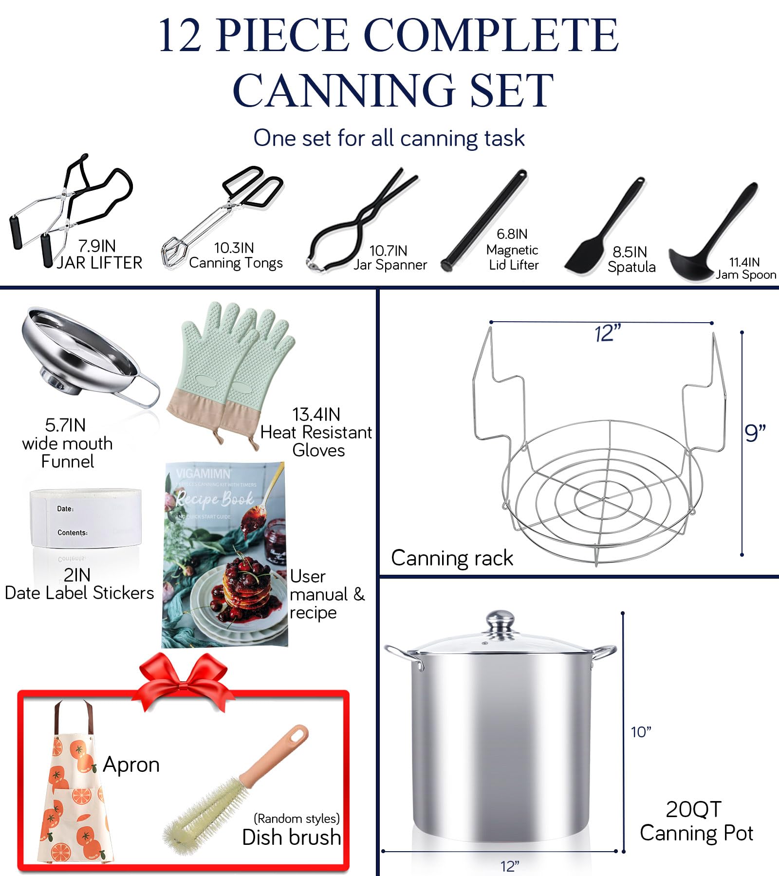 Vigamimn canning tongs for safe jar handling