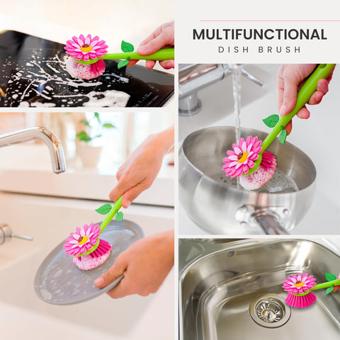 Vigar Flower Power ergonomic grip for easy scrubbing