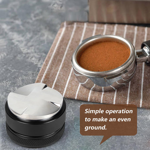 VIGIND 58mm coffee distributor flat-tamping-surface provides larger area for even pressure.
