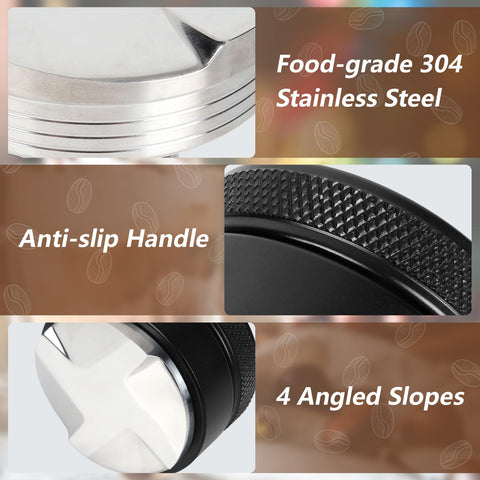 VIGIND 58mm coffee distributor low-profile design enables straight-arm tamping.