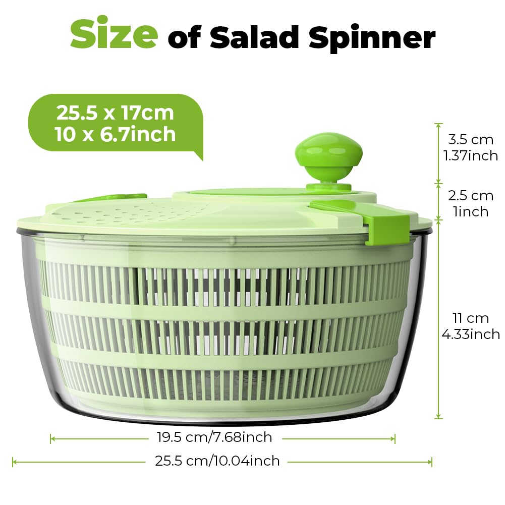 Vihoom salad spinner four point four qt capacity suits family meals