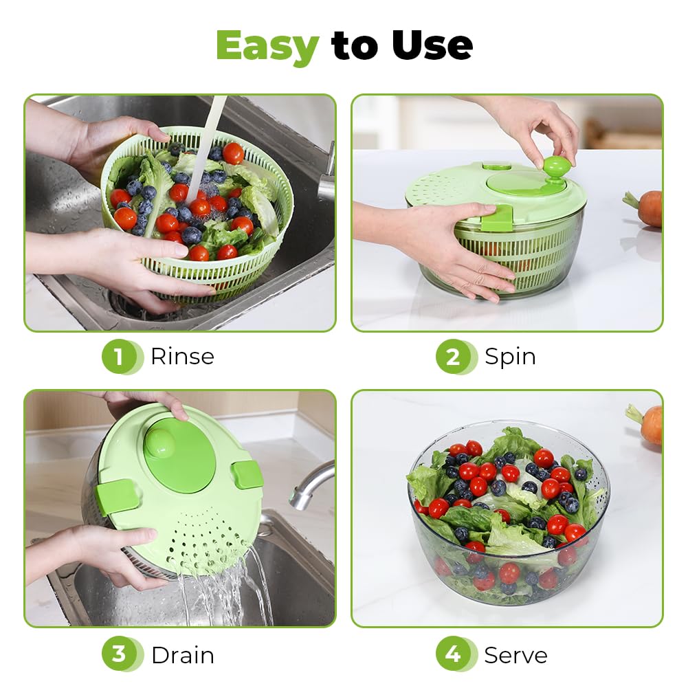 Vihoom salad spinner versatile container for washing and serving