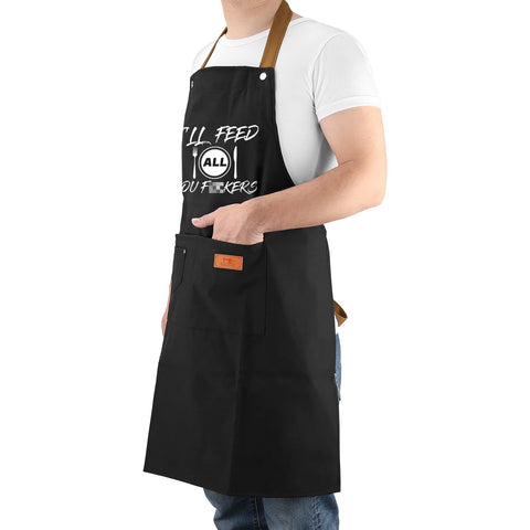 VIISPIRIT Apron with adjustable neck strap for comfortable all-day wear.
