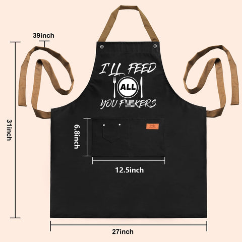 VIISPIRIT Apron with pockets keeps tongs and thermometer within easy reach.