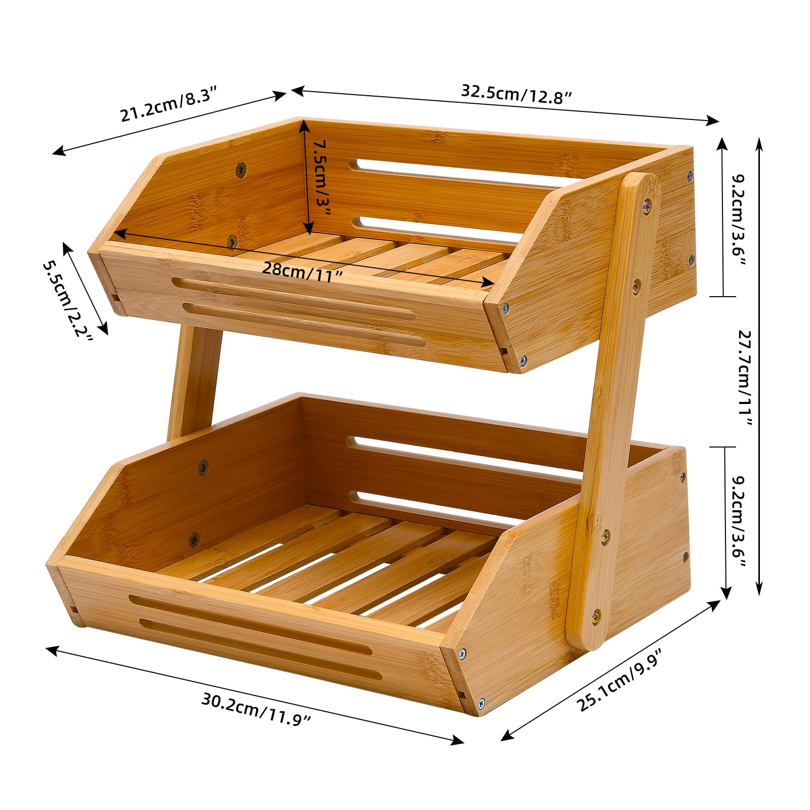VIKEYHOME top tier with ample surface area for easy access to fruit