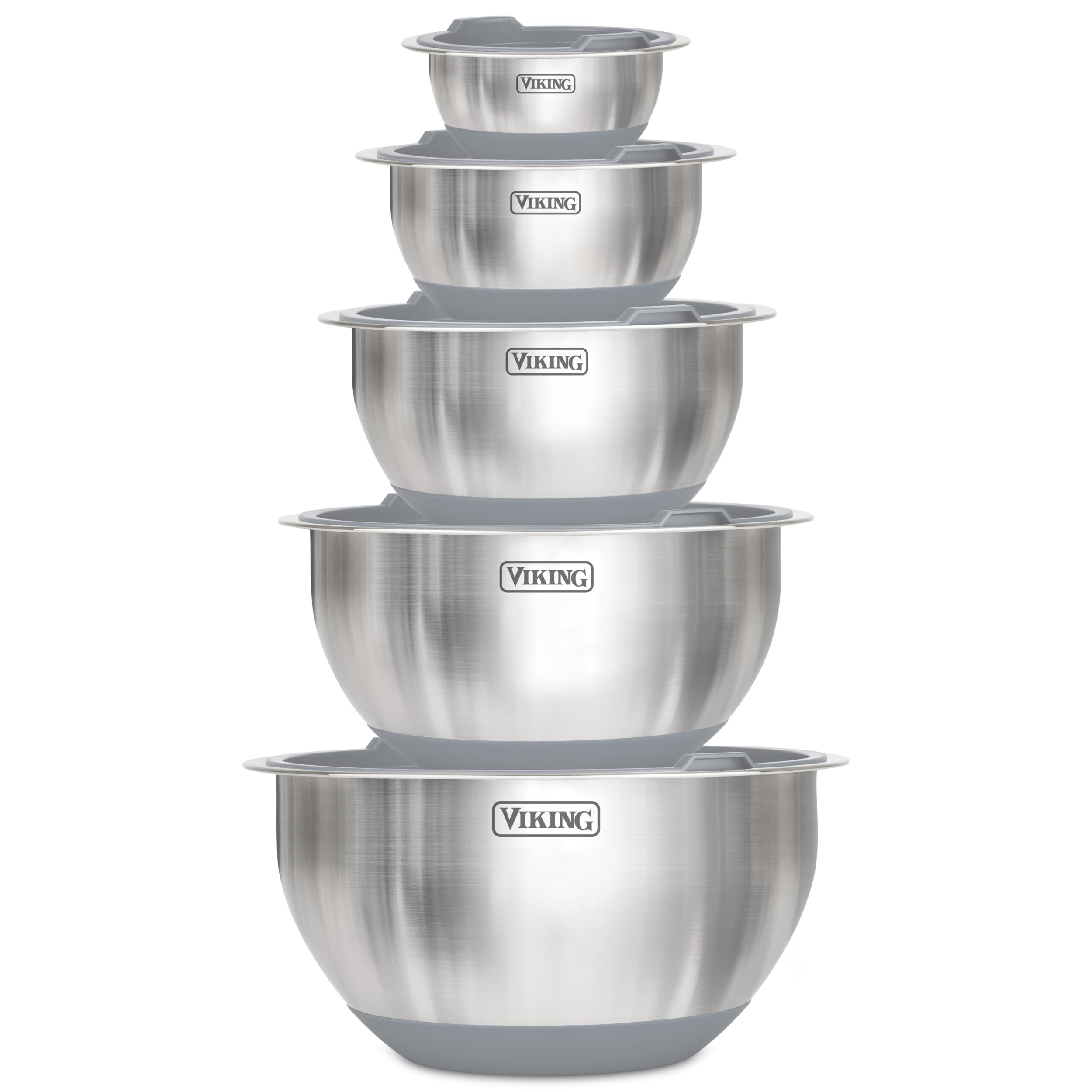 Viking 10-piece mixing bowls set with non-slip base for stable stirring