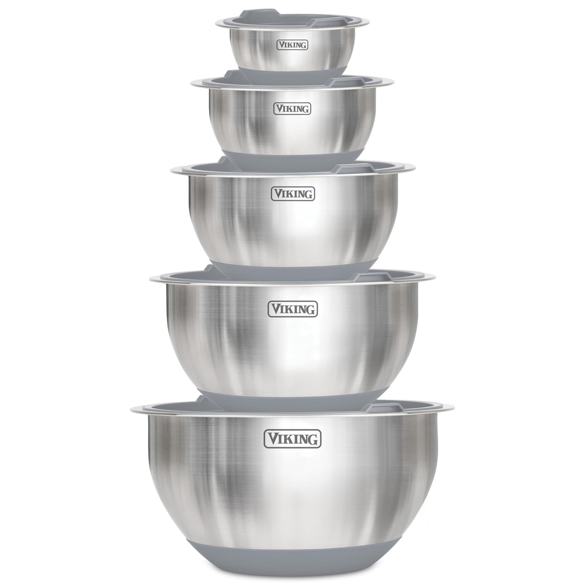 Viking 10-piece mixing bowls set with non-slip base for stable stirring