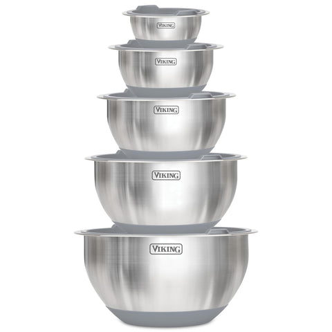 Viking 10-piece mixing bowls set with non-slip base for stable stirring