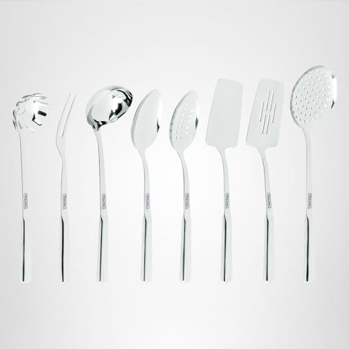 Viking 8-piece utensils set skimmer, helps skim sauces and stocks.