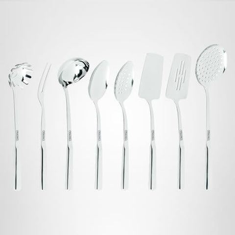 Viking 8-piece utensils set skimmer, helps skim sauces and stocks.