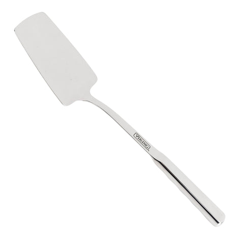 Viking Culinary Solid Spatula with ergonomic stay-cool handle for comfortable flipping.