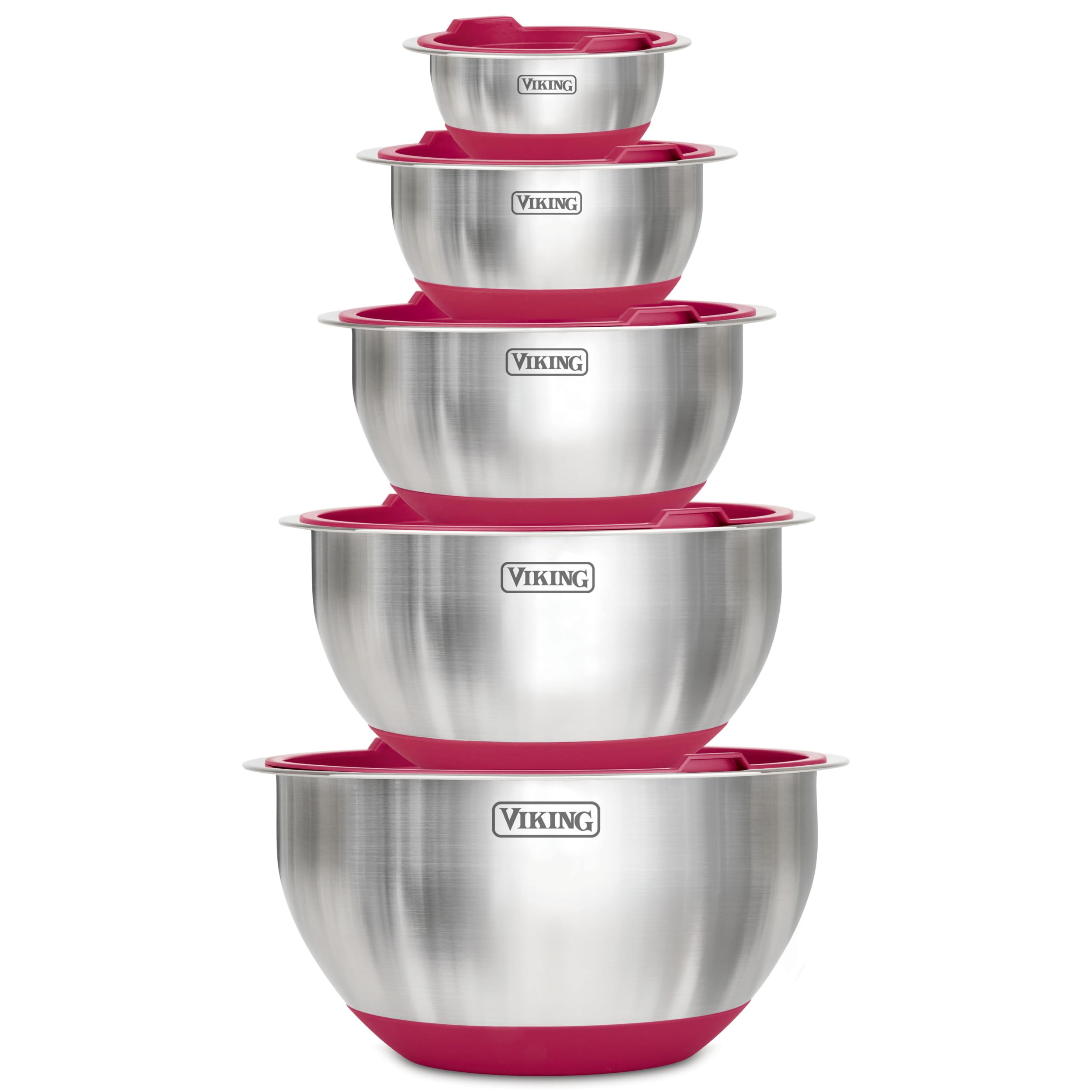 Viking mixing bowls 20 oz flat-bottom for stable prep and easy pouring.