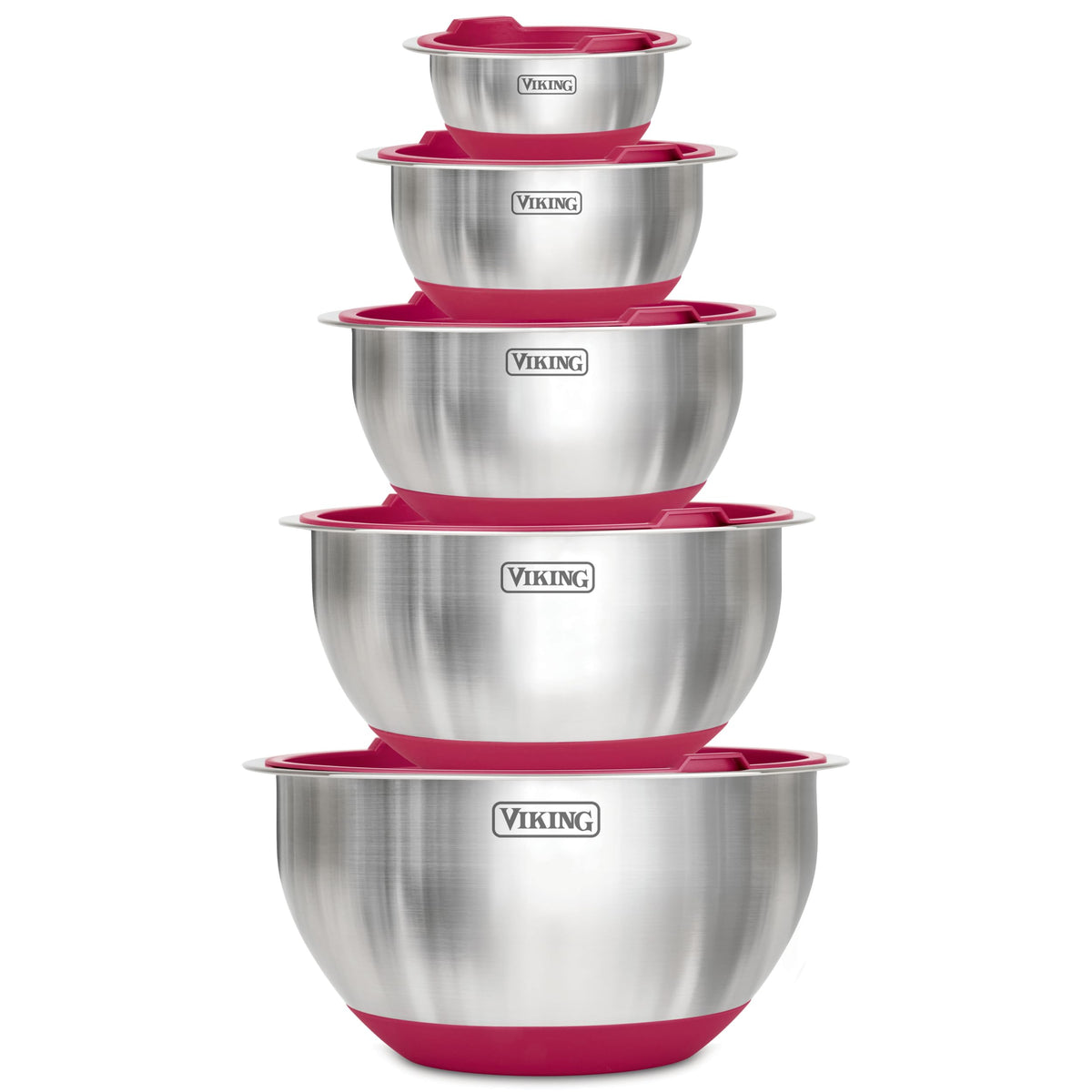 Viking mixing bowls 20 oz flat-bottom for stable prep and easy pouring.