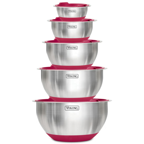 Viking mixing bowls 20 oz flat-bottom for stable prep and easy pouring.