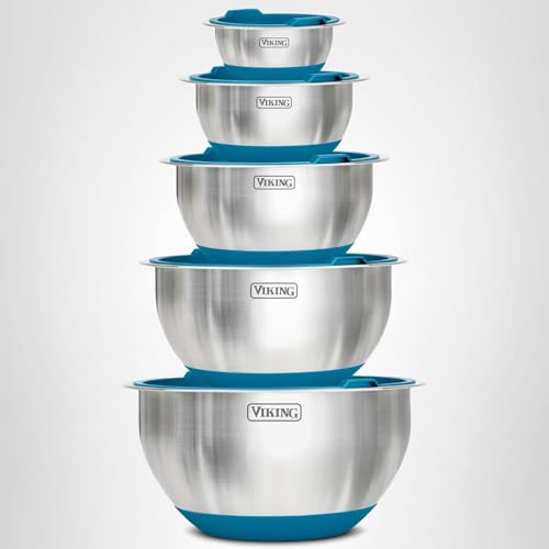 Viking non-slip silicone base keeps bowls steady on counters.