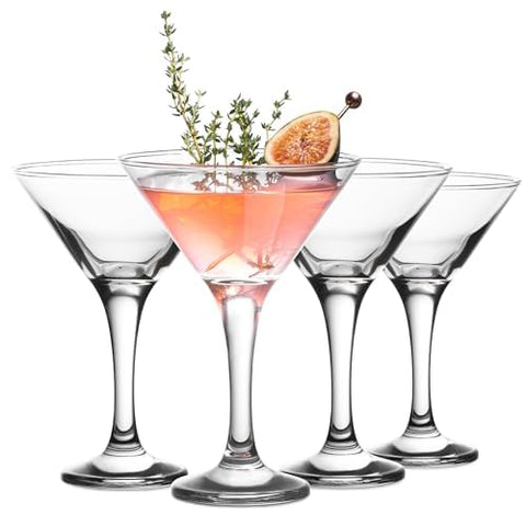 Vikko martini glasses set of four with crystal clarity for chic cocktails.