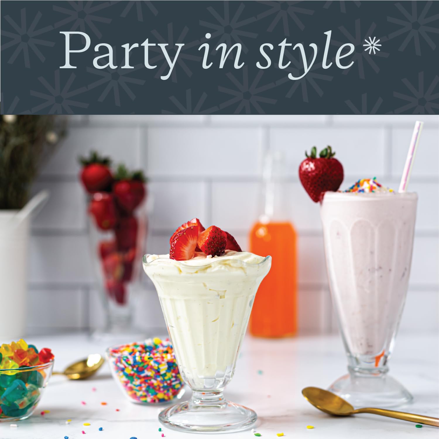 Vikko thick-base footed dessert glasses provide stable servings.