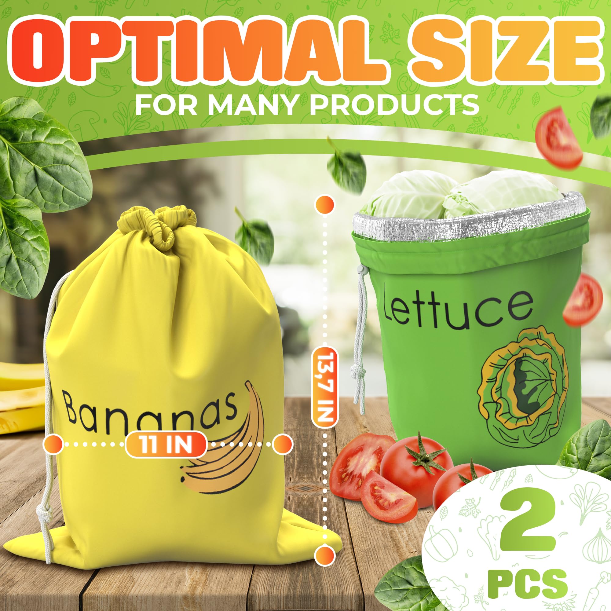 VIKROM lettuce saver bag protecting leafy greens and reducing moisture