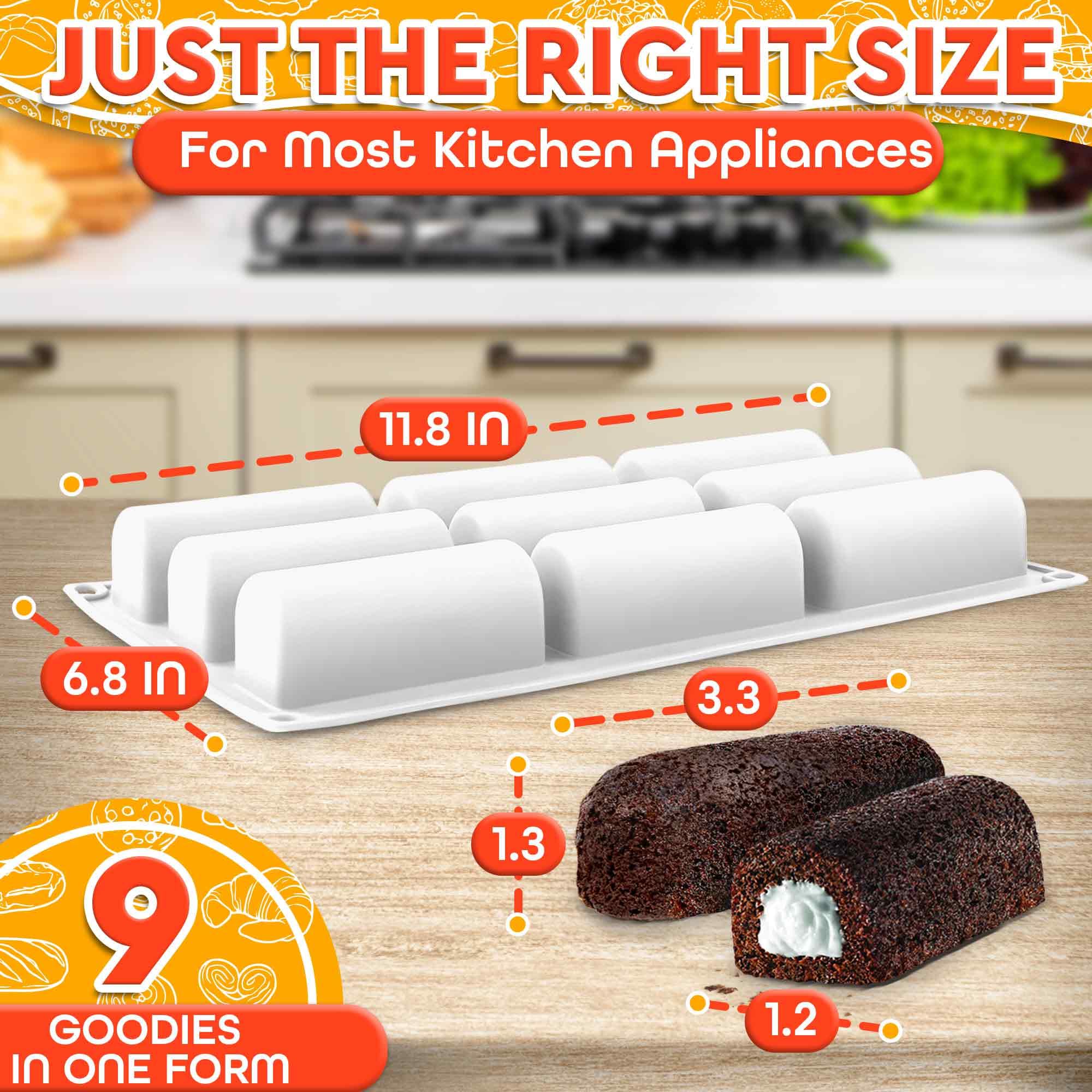 VIKROM twinkie mold side view showing easy release and durable silicone surface
