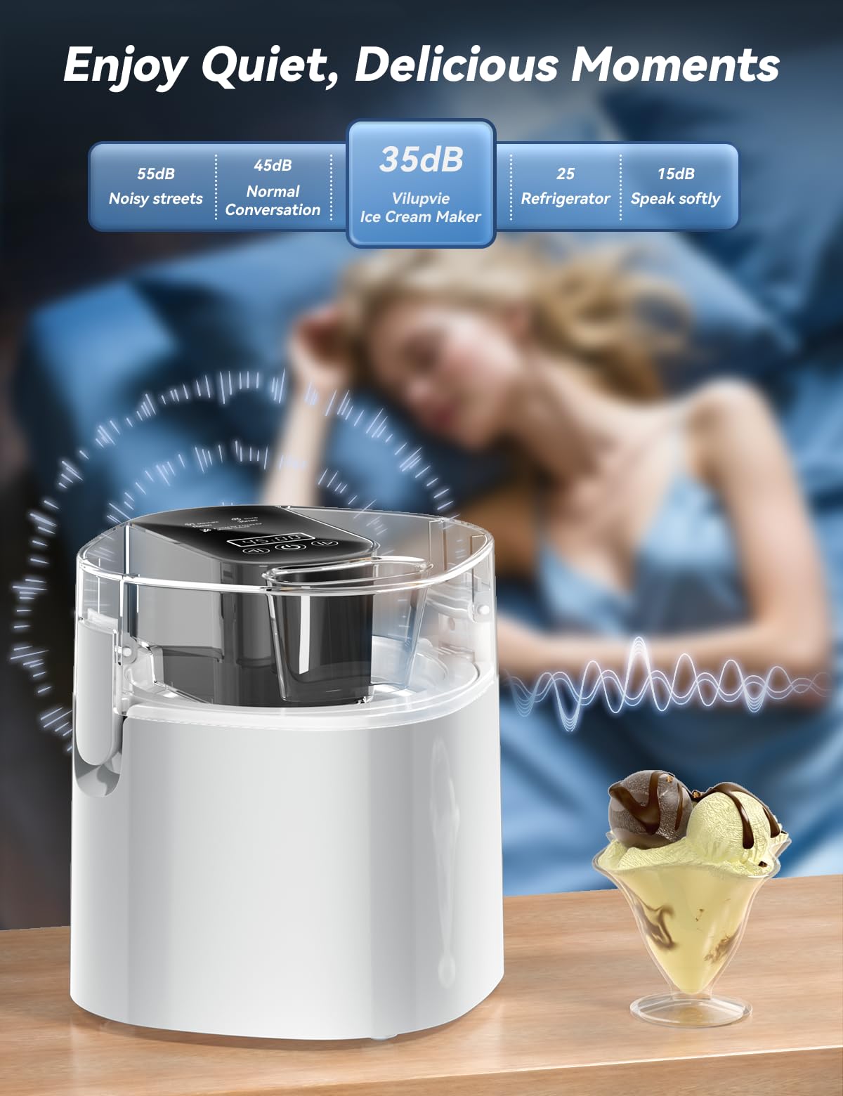 Insulated freezer bowl keeps treats cold during churn