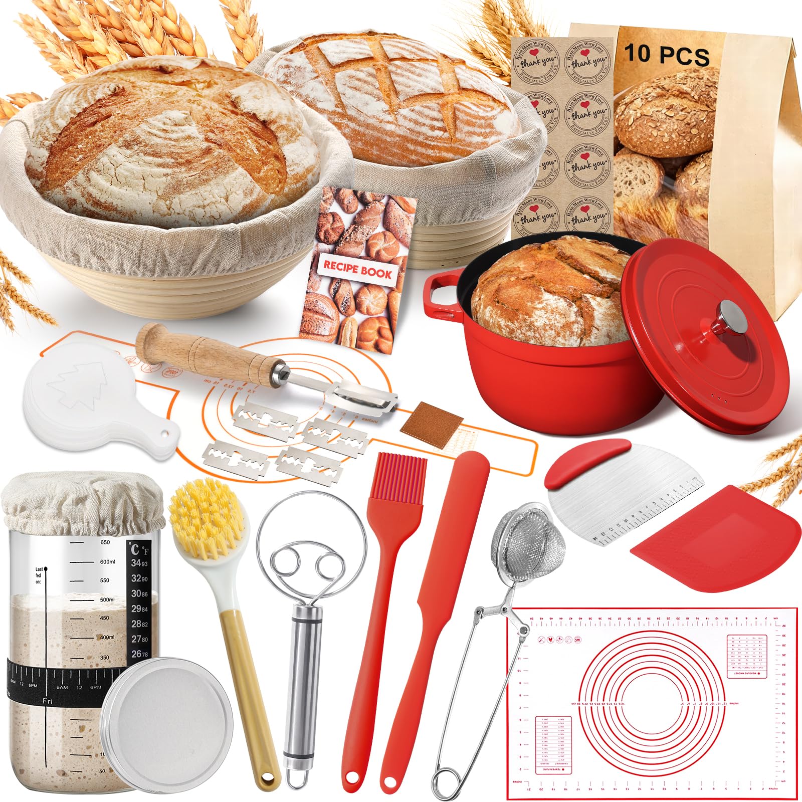 VIMERPA enamel pot with lid for even heat and crusty bread